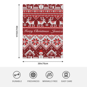 Personalized Christmas baby blanket gift with name for boys girls