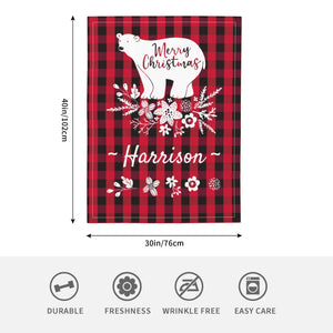 Personalized Christmas baby blanket with name for boys grils, Custom baby dot blankets for kids as Christmas gifts