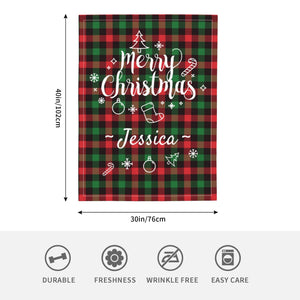 Custom Christmas baby blanket with name for girls boys, Personalized baby dot blankets as a Christmas gift for kids