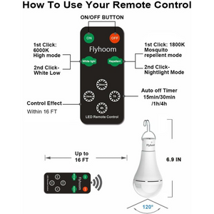 USB Rechargeable LED Light Bulbs with Remote & Timer – Dimmable Portable Lighting for Indoor & Outdoor Use