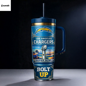 Super Bowl LX 2026 Los Angeles Chargers Bolt Up Tumbler