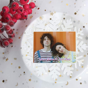 Personalized Christmas Snowflake Ornament with Photo Text