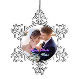 Custom Christmas Tree Snowflake Ornaments with Photo Name as Holiday Gifts Decoration