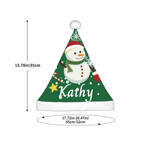 Personalized Christmas Hat for Girls Boys Kids with Name (Snowman)
