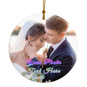 Personalized Christmas Ornaments with Photo Name for Baby Kids Family Wedding Gifts