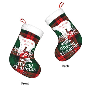 Custom Christmas Bear Stockings with Name for Family Kids Her as Holiday Gifts Decorations