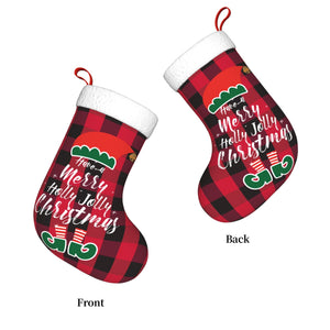Personalized Christmas Stockings with Name for Kids Family (Red Black Plaid) as Holiday Gifts Decorations