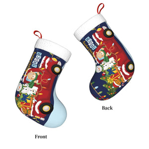 Custom Christmas Stockings with Name for Kids Family (Truck) Holiday Gifts Decorations