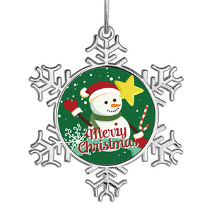 DIY Christmas Snowflake Snowman Ornaments with Name for Family Holiday Gifts