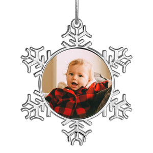 Personalized Christmas Tree Metal Snowflake Ornaments for Kids as Holiday Decoration Gifts