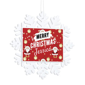 Personalized Christmas Snowflake Ornament with Name for Family