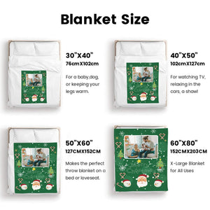Personalized Christmas Blankets with Photo, Custom Flannel Blanket Gifts for Him Her Couples