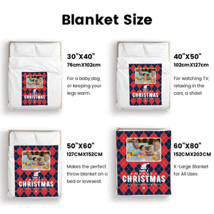 Personalized Christmas Holiday Blankets with Photo, Custom Flannel Blanket Gifts for Married Couples