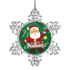 Personalized Christmas Snowflake Ornaments Santa Claus with Name for Family
