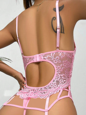 Pink lace underwear H023