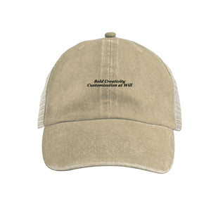 Washed denim mesh hat