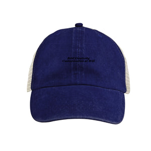Washed denim mesh hat