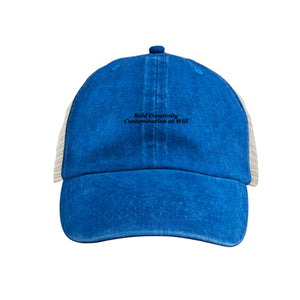 Washed denim mesh hat