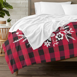 Personalized Flannel Blanket with Name for Her Him, Custom Bear Crhistmas Blankets Gifts