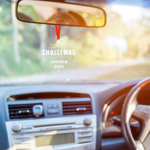 Personalized Christmas Glass Ornaments with Name for Family Friends