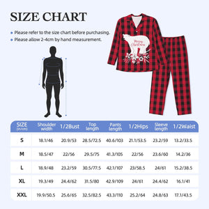 Personalized Christmas Pajamas Sets Red and Black Plaid for Men Holiday Gifts