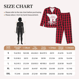 Custom Christmas Pajamas Sets Red and Black Plaid for Women Family as Holiday Gifts