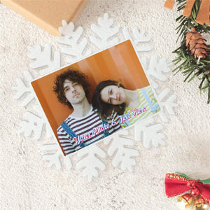 Personalized Christmas Snowflake Ornament with Photo Text
