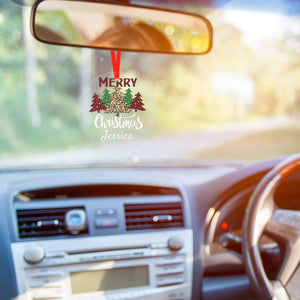 Personalized Merry Christmas Glass Ornaments with Name as Holiday Gifts