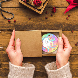 Personalized Christmas Unicron Rainbow Ornaments with Name Holiday Gifts for Her Kids