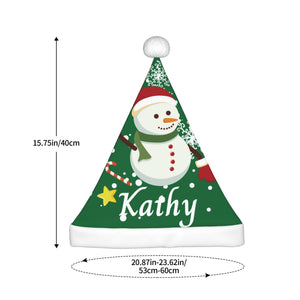 Personalized Christmas Snowman Hat with Name for Him Her Family