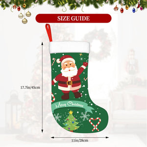 Personalized Christmas Santa Claus Stockings with Name for Kids Family Holiday Gifts Decorations