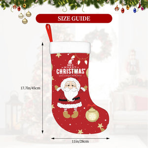 Custom Christmas Santa Stockings with Name for Kids Family Holiday Gifts Decorations