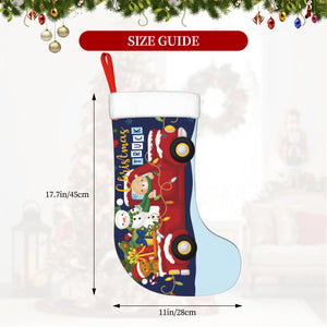 Custom Christmas Stockings with Name for Kids Family (Truck) Holiday Gifts Decorations