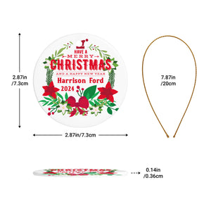 Personalized First Chirtmas Ornament with Name for Him Her Family