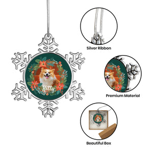 Personalized Christmas Snowflake Ornaments with Photo Name for Dog Cat Pet