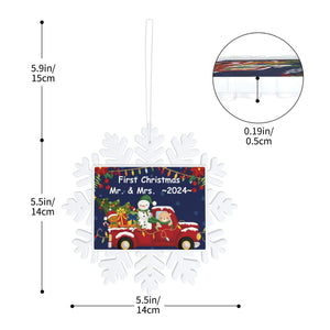 Personalized First Christmas Snowflake Ornament for Wedding Married Couples