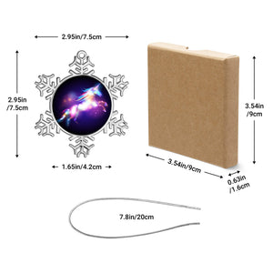 Custom Christmas Tree Snowflake Unicorn Ornaments with Name for Kids Holiday Decoration