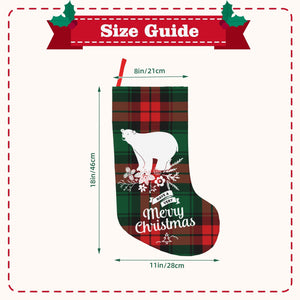 Personalized Christmas Plaid Stockings with Name for Family Kids Her as Holiday Gifts Decorations