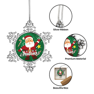 Personalized Christmas Snowflake Ornaments Santa Claus with Name for Family