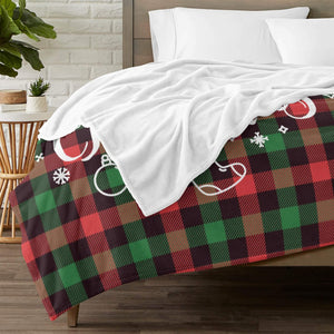 Custom Flannel Plaid Blanket with Name, Personalized Crhistmas Blankets Gifts for Her Him