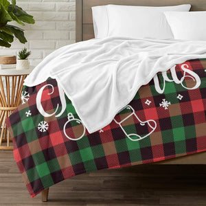 Personalized Flannel Blanket with Photo for Him Her, Custom Plaid Crhistmas Blankets Gifts