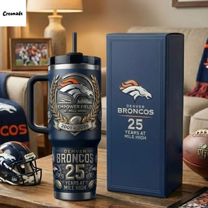 Denver Broncos 25 Years At Mile High Tumbler