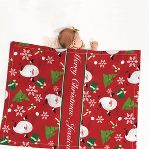 Personalized Christmas baby blanket gifts with name for girls boys newborn todders kids