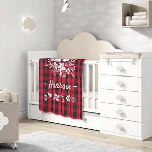 Personalized Christmas baby blanket with name for boys grils, Custom baby dot blankets for kids as Christmas gifts