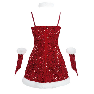 Christmas Sequin Bow Mini Skirt