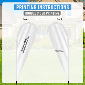 Outdoor advertising teardrop flag - 4.3 x 11.5 ft