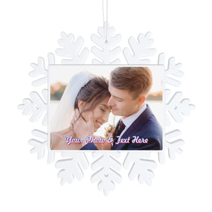 Personalized Christmas Snowflake Ornament with Photo Text