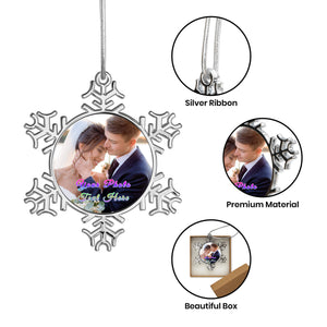 Custom Christmas Tree Snowflake Ornaments with Photo Name as Holiday Gifts Decoration