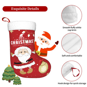 Custom Christmas Santa Stockings with Name for Kids Family Holiday Gifts Decorations