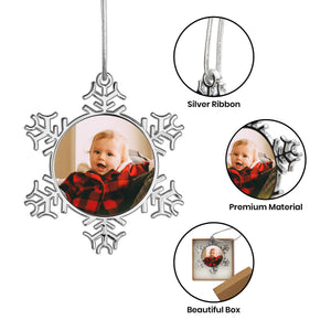 Personalized Christmas Tree Metal Snowflake Ornaments for Kids as Holiday Decoration Gifts